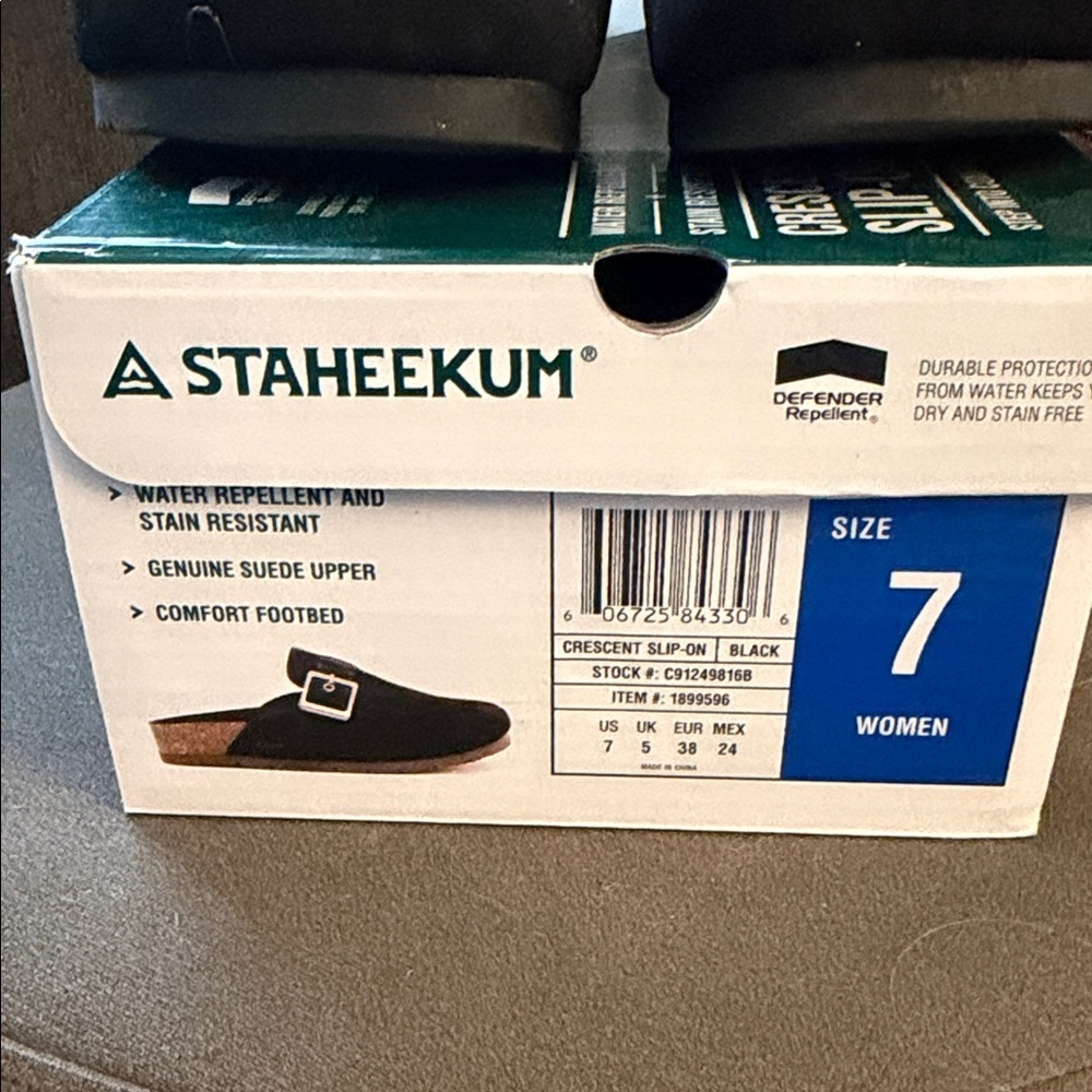 Staheekum CrescenWomens 7 Black Suede Slip-On Clogs NIB Granola Boho - Picture 4 of 7